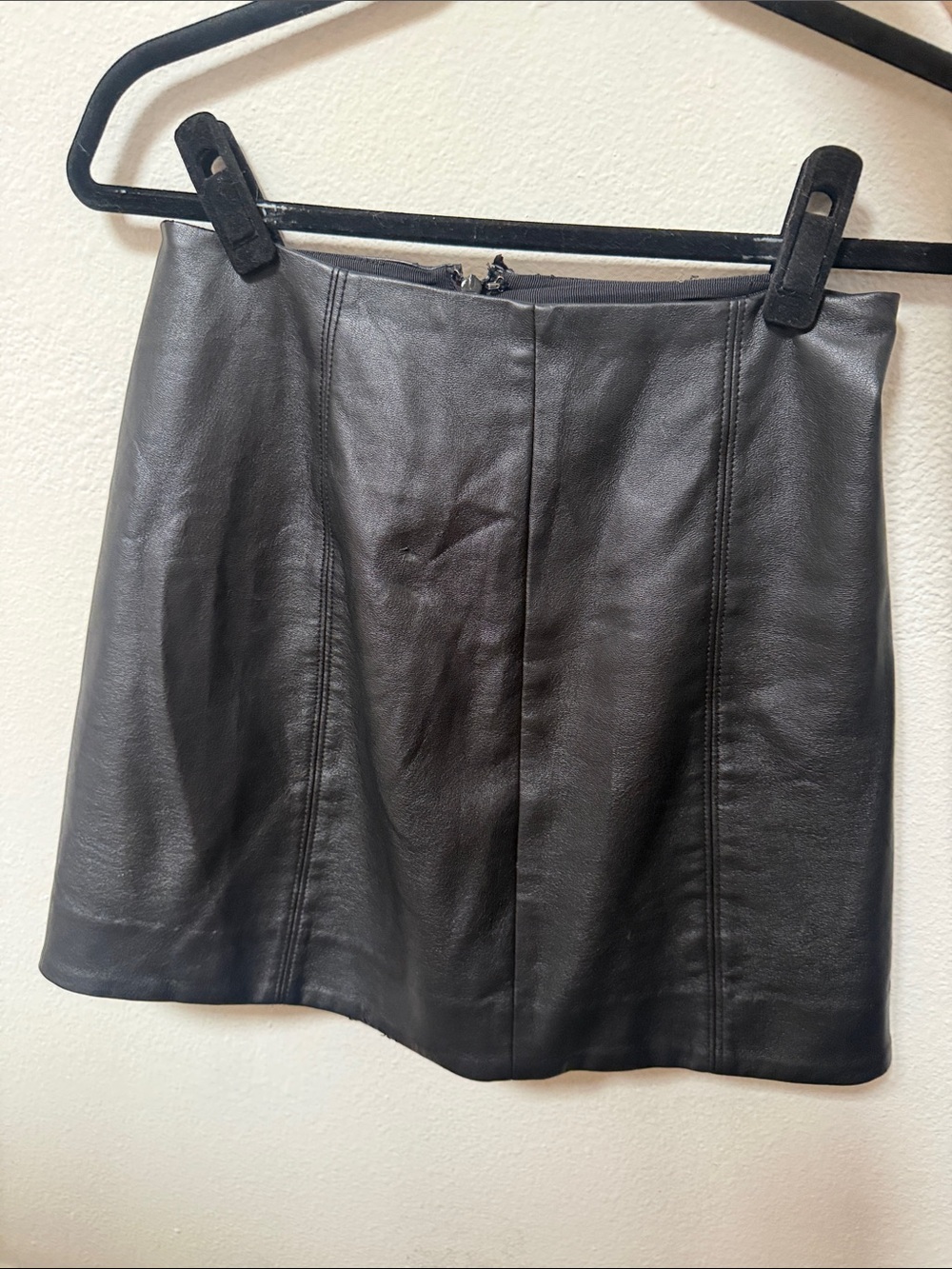 Babaton Artizia Black Leather faux Mini Skirt